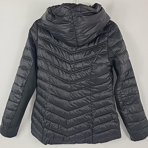 Laundry by Shelli Segal Women's Black Puffer Jacket Coat Hooded Sz S - Picture 7 of 13